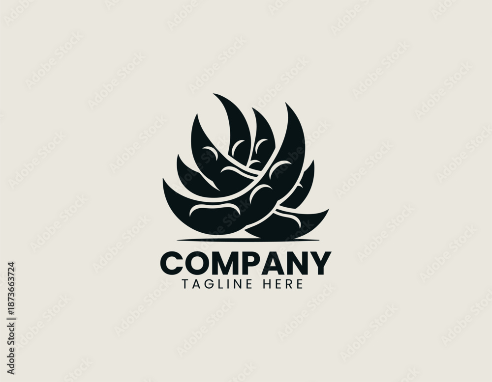 Obraz premium Edamame soybean symbol is illustrated as clean black vector logo design