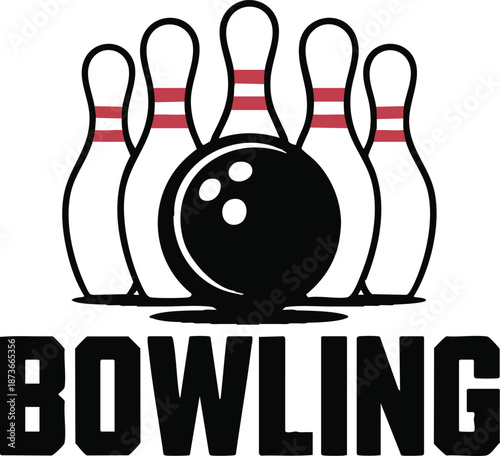 Classic Bowling Icon, Bowling Logo Design, vector, illustration, silhouette