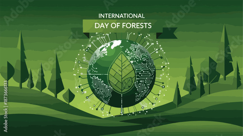 Celebrating International Day of Forests with Global Tree Conservation Efforts Illustration