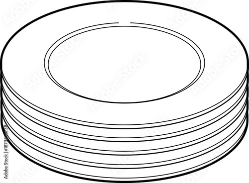 積み重ねたお皿のアイコン