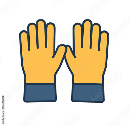 Yellow Work Gloves Illustration.