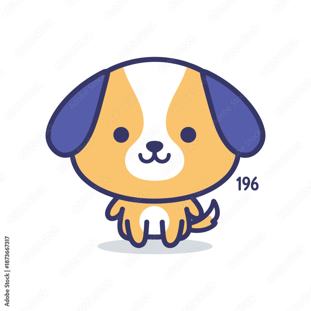 Fototapeta premium Adorable Cartoon Dog Illustration
