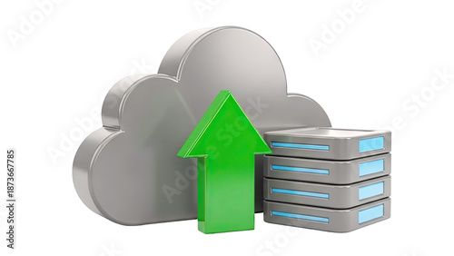 Cloud Storage Upload and Data Synchronization Icon