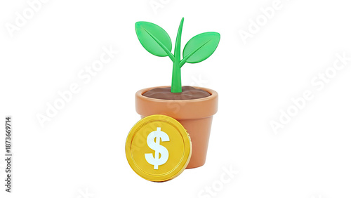 Plant Growth and Dollar Coin