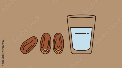 Healthy Refreshment With Dried Fruit And Water In A Clear Glass Offering Nourishment And Hydration Against A Simple Brown Background