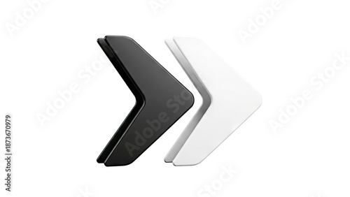Two Chevron Arrows: Black and White