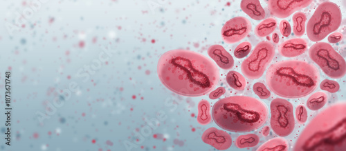 Canvas Print Microscopic view highlights viral particles, illustrating pathogen structure and spread, supporting scientific research in virology and infectious disease studies