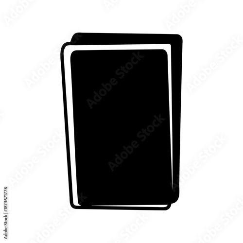 Stylized image of two books stacked slightly offset against a white backdrop