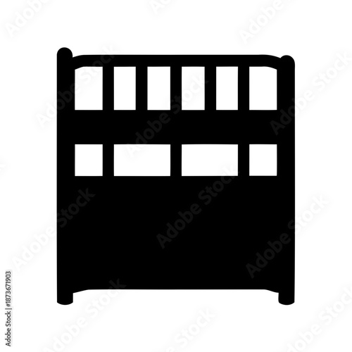 Simple Black and White Illustration of a Classic Bunk Bed Structure