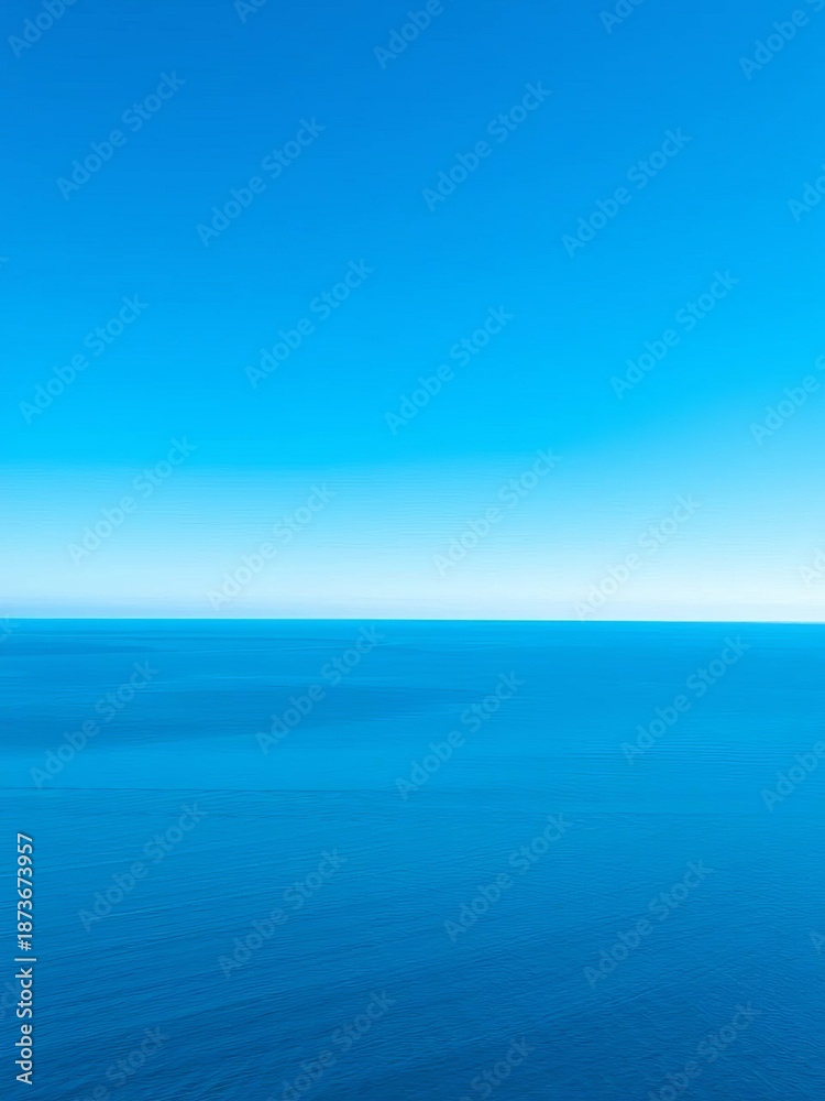 Obraz premium Deep indigo transitioning to light azure, a serene and cloudless canvas of pure blue Serenity, clarity, beauty, open space, outdoor, azure
