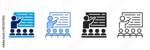 Training Icon Set Different Style Collection. 