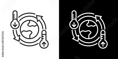 Climate  Icon Set. Clean Line Design With Light And Dark Versions For Versatile Use 