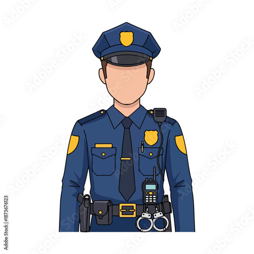 Professional Police Officer Avatar Illustration