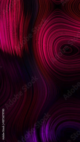 Elegant dark purple wavy lines with subtle rainbow accents. Smooth fluid motion for vertical social media stories and mobile screens.