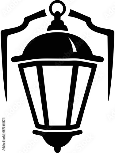 Black Street Lamp Icon Design.