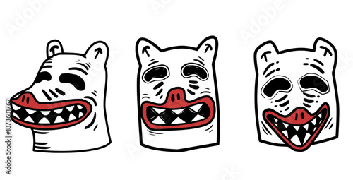 ala ursa, ala ursa character, ala ursa costume, brazil culture, brazil folklore, brazilian carnival, brazilian folklore, carnival illustration, cartoon, celebration, colonial houses, colorful costume,