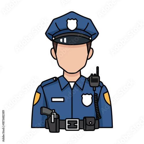 Professional Police Officer Avatar Illustration