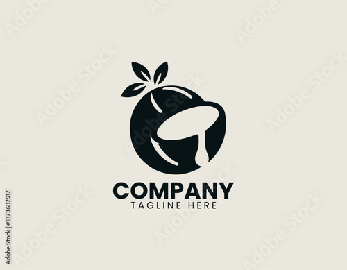 Coconut milk symbol is illustrated as clean black vector logo design