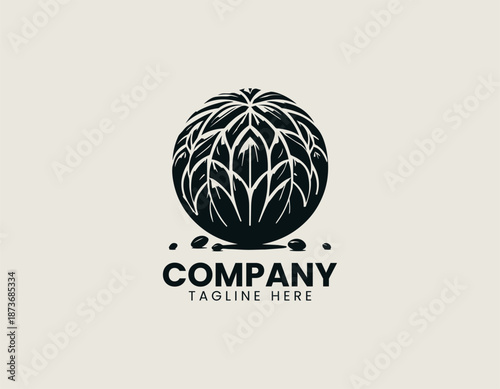 Melon seeds symbol is arranged as clean black vector logo illustration