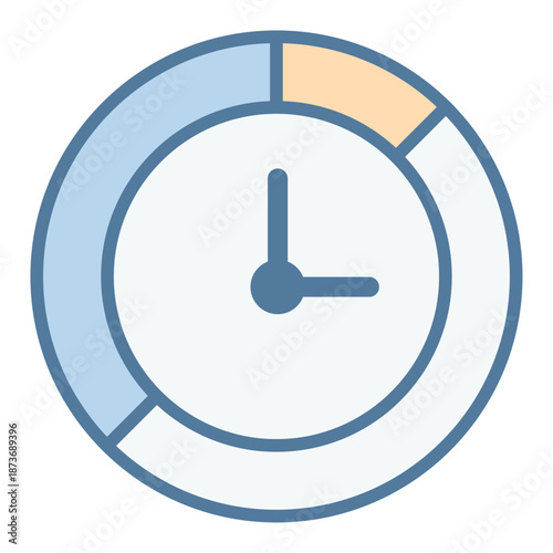Classic clock face representing duration tracking and time management status