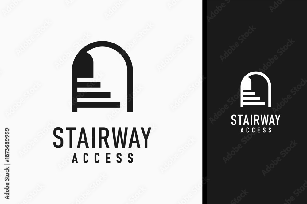 Fototapeta premium Stairway logo symbol icon design