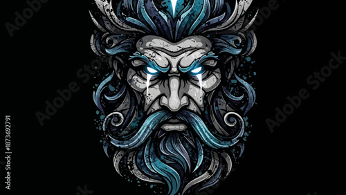 Illustration of a Bearded Man Portrait.