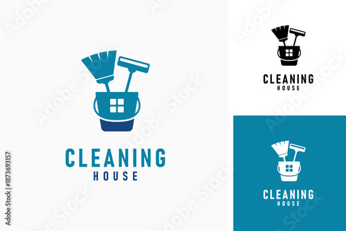 Cleaning house logo symbol icon design