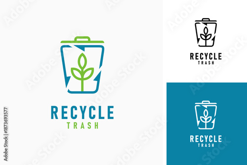 Recycle trash logo symbol icon design