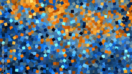 Abstract Mosaic of Blue and Orange Colors, perfect for creative design background