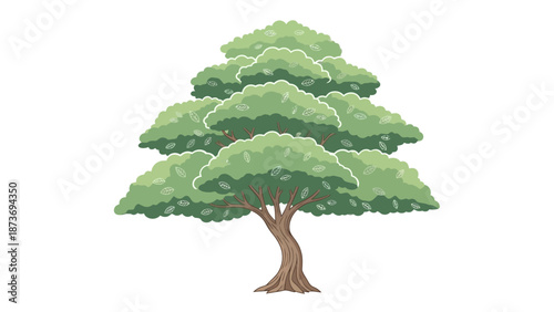 Illustration of a Green Tree with Branches.