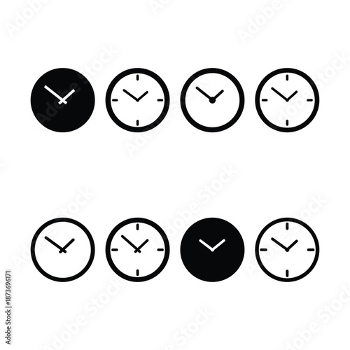 Wall clock time silhouette icon