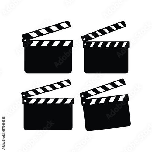 Movie clapperboard film silhouette icon