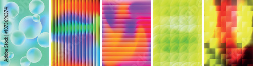 Vibrant digital art with colorful pixelated and gradient patterns side by side