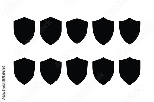 Cyber security shield silhouette icon
