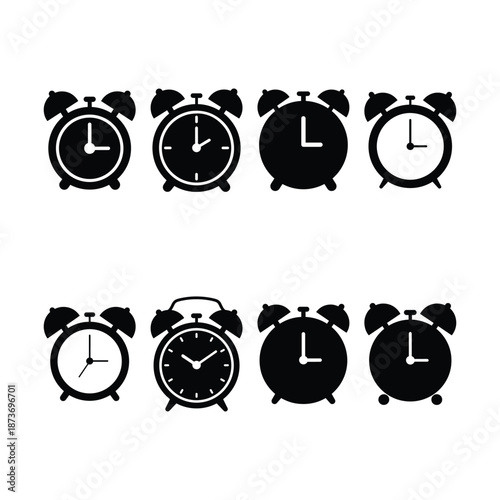 Alarm clock time silhouette icon