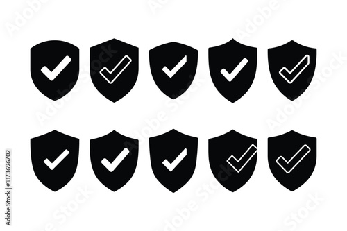 Antivirus protection shield silhouette icon