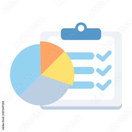 Document with a pie chart representing spending analysis and expense tracking