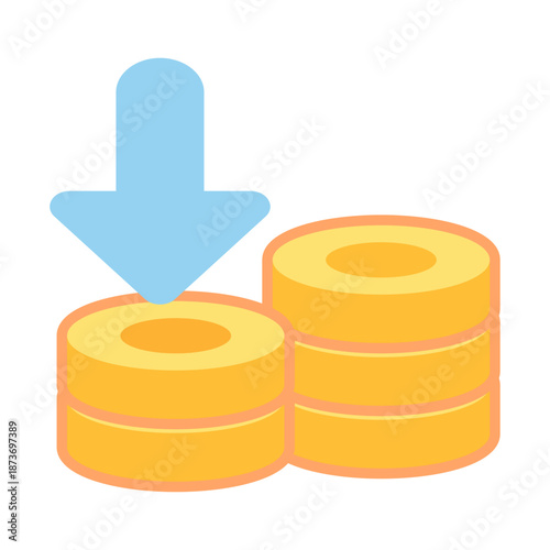 Bank building with a dollar sign representing secure deposits and banking