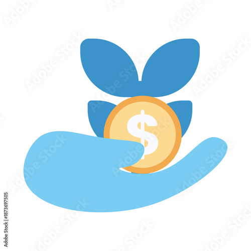 Protective hands holding a dollar sign representing financial care and security