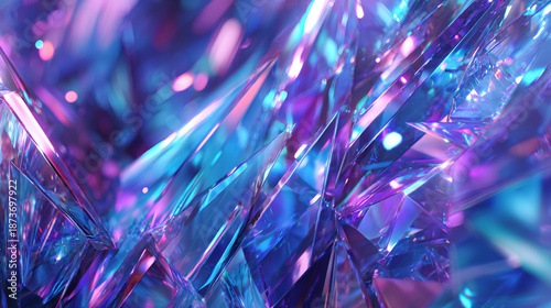 Close-up of a sparkling, crystalline formation with vibrant hues