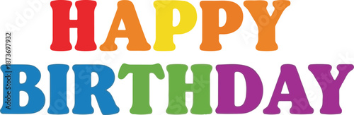 Vibrant birthday greeting card with colorful balloons and confetti