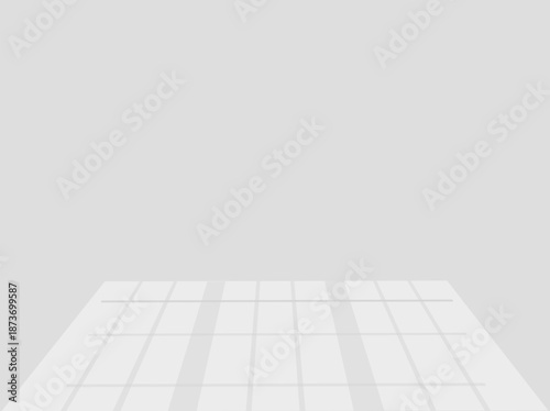 Empty white room with sun light. Vector illustration.