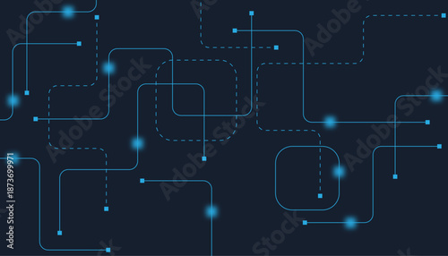 Abstract digital AI circuit board background with tech icons. Digital technology motherboard texture design. Engineering circuit board concept for poster, header, banner, website, presentation