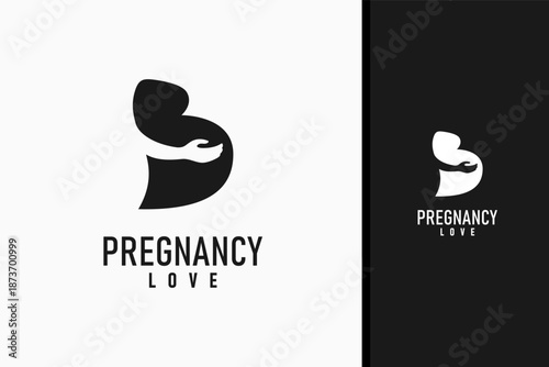 Pregnancy love logo symbol icon design
