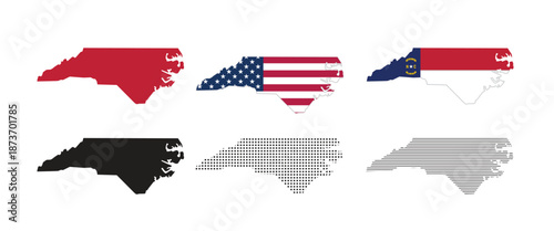 North Carolina map. North Carolina state maps in various types
