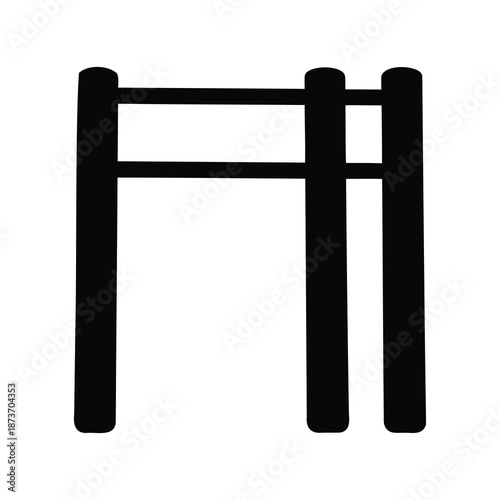 Black Silhouette of a Pull Up Bar for Exercise and Body Strength Training
