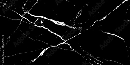 Abstract black marble texture with dramatic white lightning-like veins and cracks. High-contrast natural stone background, elegant and modern, ideal for luxury design, wallpapers, branding, and print 
