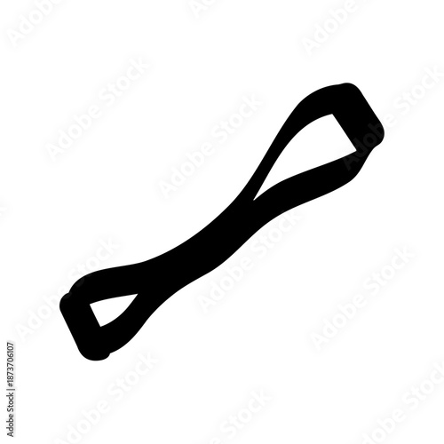 Black silhouette of a looped resistance band for exercise or workout equipment