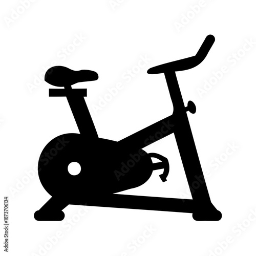 Silhouette illustration of a stationary exercise bike for indoor fitness training