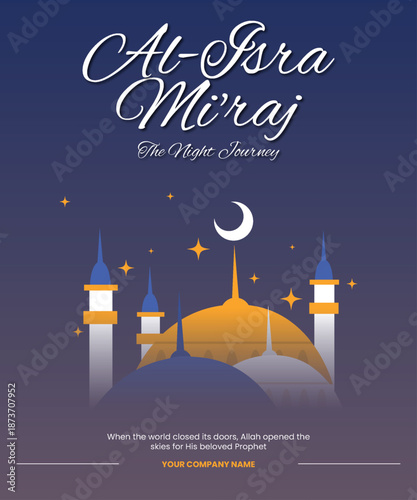 Isra Miraj Islamic Event Poster Design
